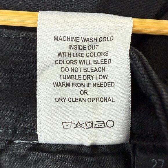 Flying Monkey Women's Black Distressed Flare Jeans Size 27 Raw Hem Mid Rise - Picture 9 of 9